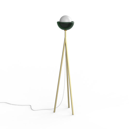 Floor-standing lamp - TONDO-PT - BOTTEGA VENEZIANA - metal / blown glass / crystal