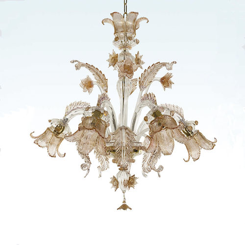 Traditional chandelier - AMBRATO - BOTTEGA VENEZIANA - blown glass / Murano glass / gold