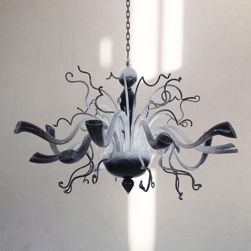 Original design chandelier - TORCELLO - BOTTEGA VENEZIANA - blown glass / Murano glass / 12 light