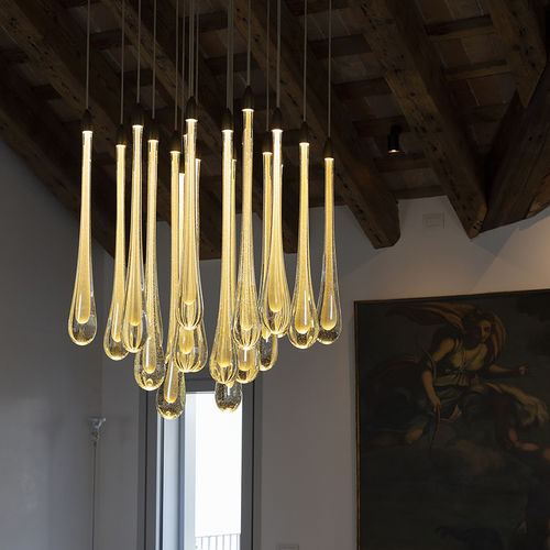 Original design chandelier - Goccia composizione - BOTTEGA VENEZIANA - Murano glass / gold foil / commercial