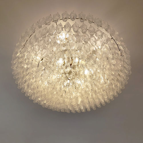 Vintage chandelier - Poliedri cristallo - BOTTEGA VENEZIANA - crystal / Murano glass / 12 light