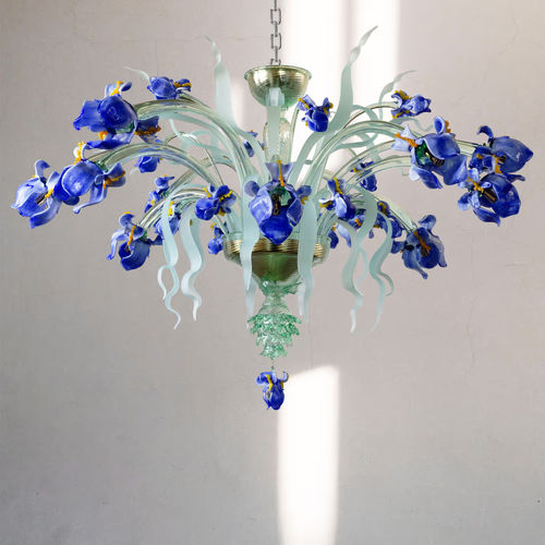 Original design chandelier - IRIS PL-12 - BOTTEGA VENEZIANA - glass / 12 light / commercial