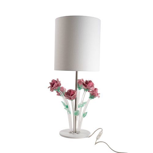 Table lamp - Roseto - BOTTEGA VENEZIANA - chrome / Murano glass / classic