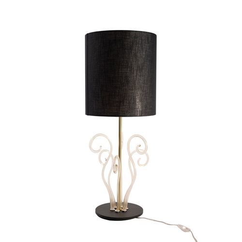 Table lamp - NOTTURNA - BOTTEGA VENEZIANA - brushed brass / crystal / fabric