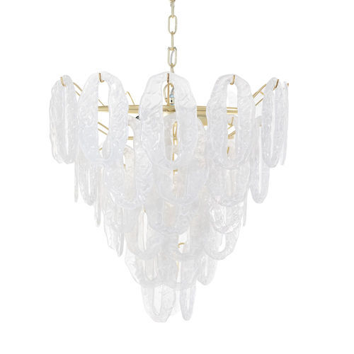 Vintage chandelier - ICE - BOTTEGA VENEZIANA - brass / Murano glass / 5 light