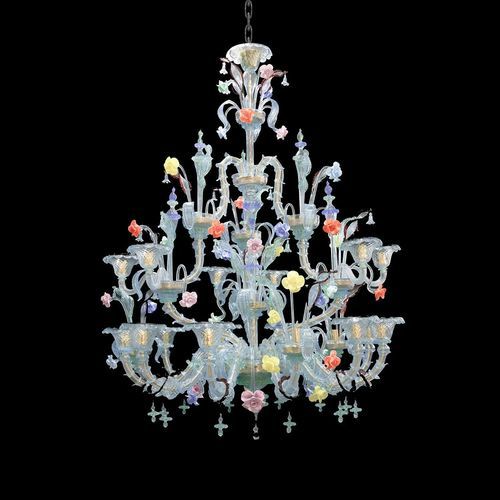 Classic chandelier - MINERVA - BOTTEGA VENEZIANA - chromed metal / Murano glass / commercial