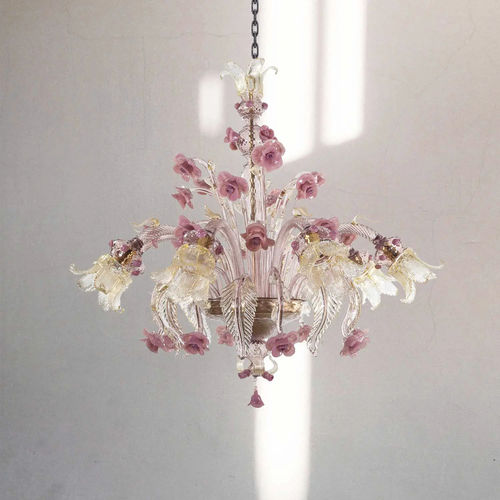 Classic chandelier - FLEUR SECOLO - BOTTEGA VENEZIANA - crystal / Murano glass / 8 light