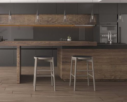 Contemporary bar stool - KOTAN  - CondeHouse - leather / ash / ash base