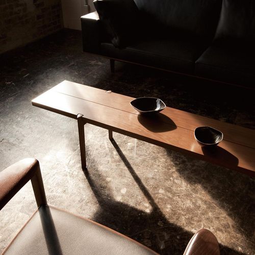 Contemporary coffee table - WING LUX - CondeHouse - solid wood / oak base / walnut base