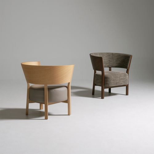 Contemporary armchair - tosai LUX - CondeHouse - fabric / leather / oak