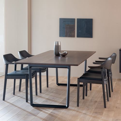 Contemporary dining table - SL - CondeHouse - oak / walnut / oak base