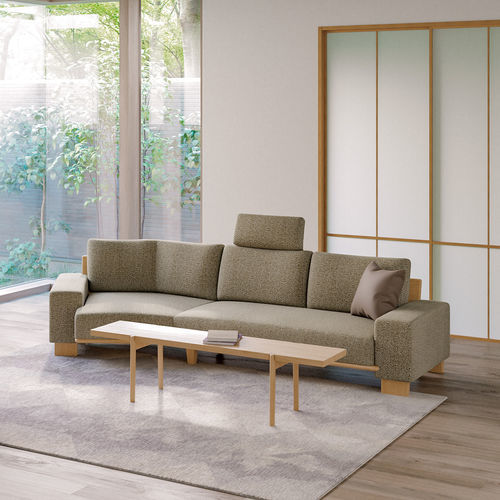 Contemporary sofa - RS - CondeHouse - fabric / leather / with armrests