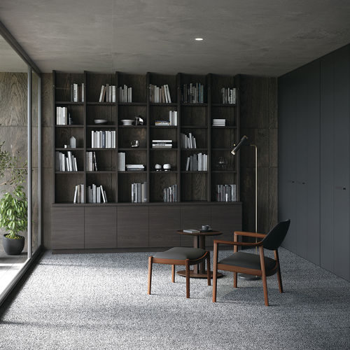 Contemporary footrest - WING LUX - CondeHouse - fabric / leather / oak