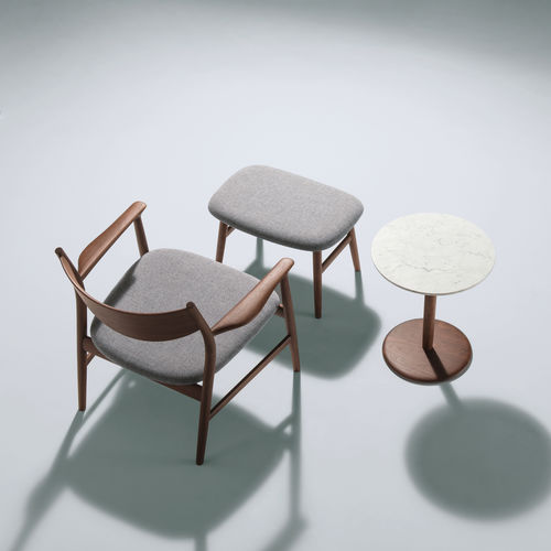 Contemporary footrest - KAMUY - CondeHouse - fabric / leather / oak