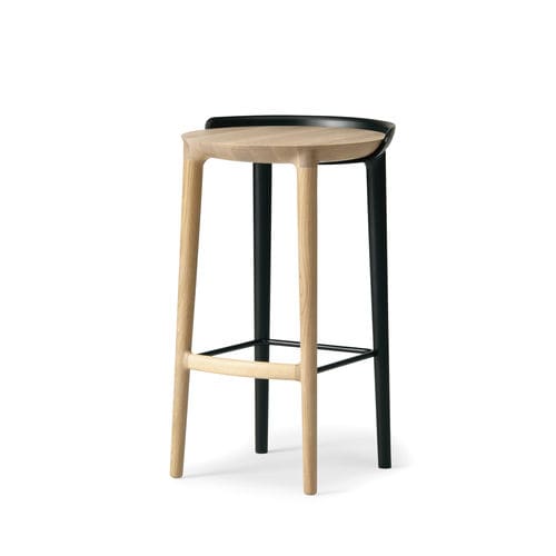 Contemporary bar stool - CRUST - CondeHouse - oak / solid wood / oak base