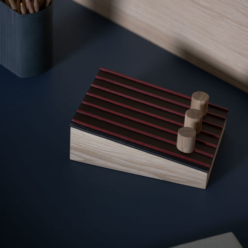 Oak bookend - Town Building - F - CondeHouse - ash / cowhide