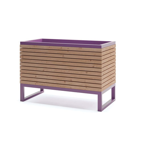 Larch planter - Amager - Københagen Outstanding - powder-coated steel / rectangular / contemporary