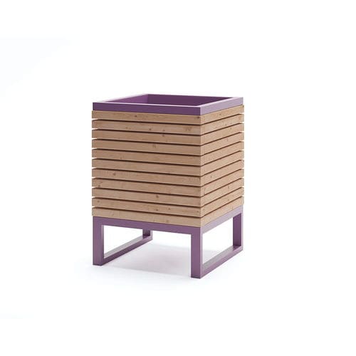 Larch planter - Amager - Københagen Outstanding - powder-coated steel / square / contemporary