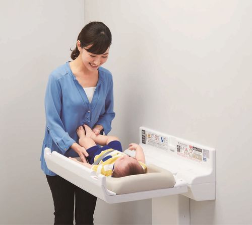 ABS diaper changing station - COMBI OK21F - CombiWith Corp - wall-mounted / commercial