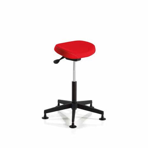 Contemporary task stool - HOBBIT - REXSITT - leather / upholstered / swivel