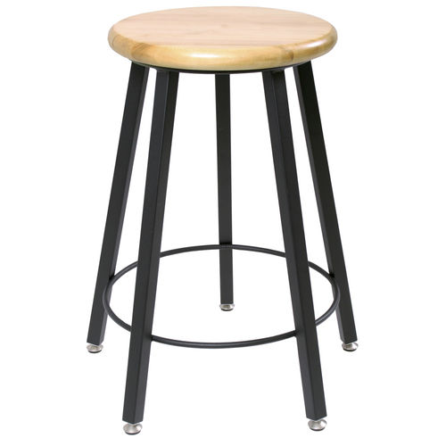 Contemporary task stool - STL9186-AR - DIVERSIFIED WOODCRAFTS - hardwood / steel base / adjustable-height