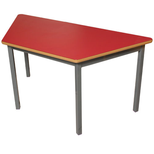 Contemporary classroom table - LARGE - ambic educational - laminated MDF / steel base / trapezoidal