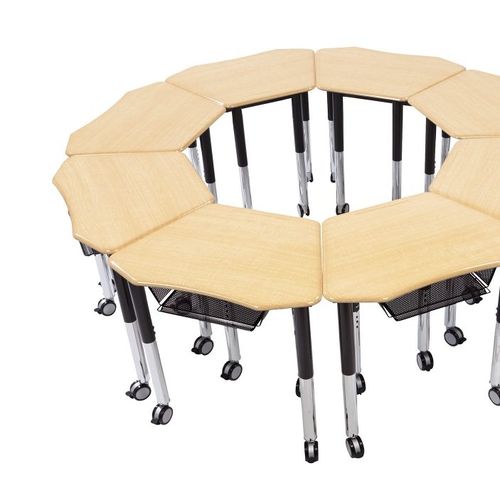 Contemporary classroom table - PETAL DESK SERIES  - Academia furnitures industries - steel / high-pressure laminate / steel base