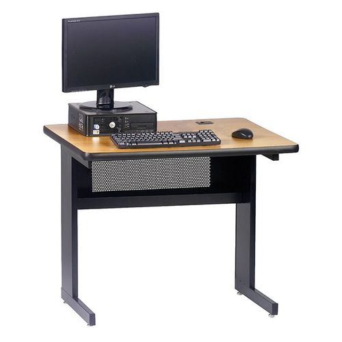 Contemporary table - C-LEG SERIES - Academia furnitures industries - steel / perforated sheet metal / high-pressure laminate