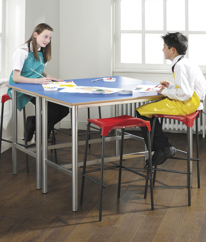 Contemporary stool - WSM - metalliform - plastic / stackable / with footrest