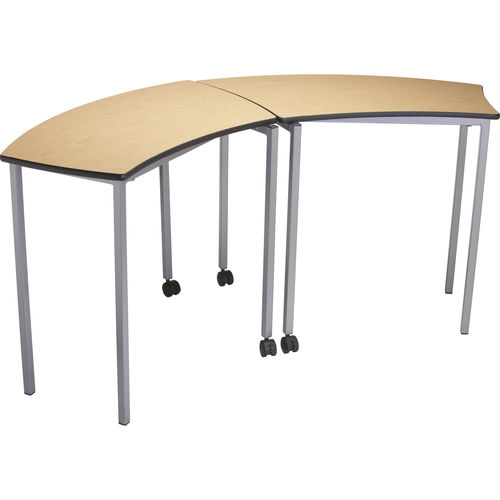 Desk on casters - COLLABORATIVE  - Columbia - organic design / MDF / steel