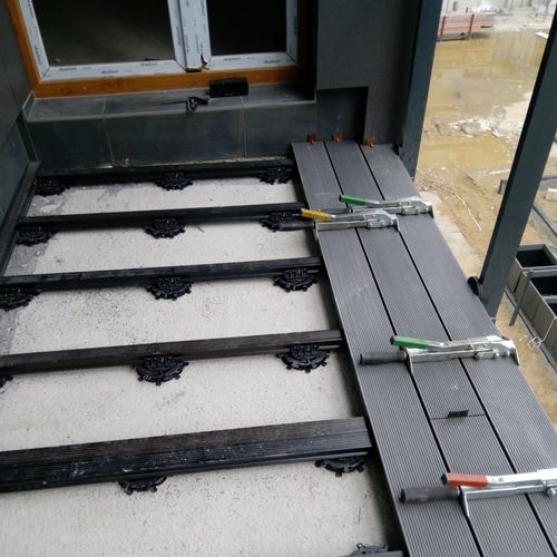 Plastic raised floor pedestal - SPIRAL - DECK-DRY POLSKA SP.  Z O.O. - adjustable / outdoor / for decking