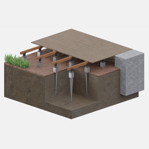 Plastic raised floor pedestal - STANDARD - DECK-DRY POLSKA SP.  Z O.O. - steel / adjustable / outdoor