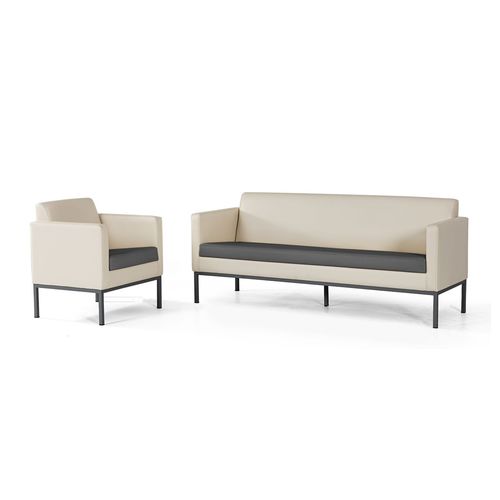Contemporary sofa - VOLER - OFISTIM - fabric / beige / commercial