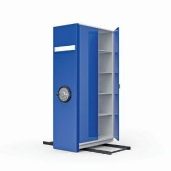 Tall filing cabinet - OFISTIM - laminate / with hinged door / contemporary