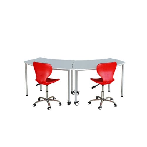 Contemporary classroom table - CORRECT BASE  - OFISTIM - laminate / metal base / semicircular