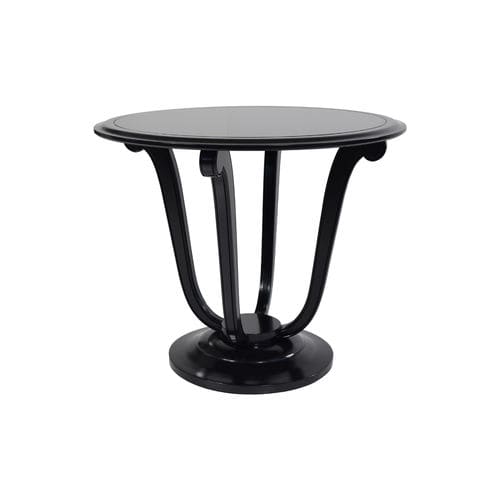 Art Deco side table - LÉDA  - Pierre COUNOT BLANDIN - beech / glass / beech base