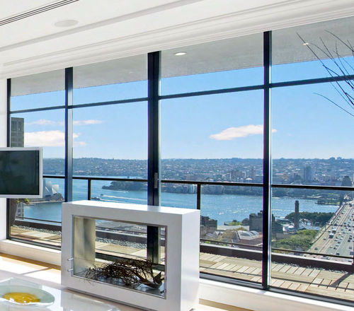 Sliding patio door - CORTIZO COR 4600 - Termo Express - anodized aluminum / triple-glazed / security
