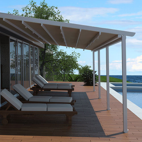 Wall-mounted pergola - M 155 - Termo Express - aluminum / motorized / modular