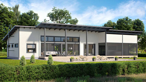 Log house - SAARI 179 - Kuusamo Hirsitalot Oy - modular / contemporary / single-story