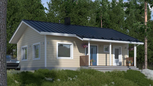 Log house - ENOLA 75 - Kuusamo Hirsitalot Oy - modular / contemporary / single-story
