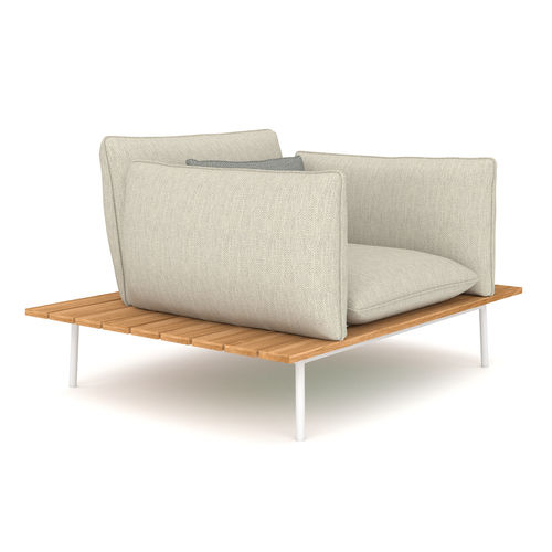 Contemporary armchair - VAIL - IVINI - Sunbrella® / acrylic fabric / teak
