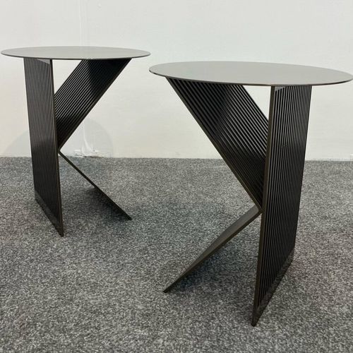 Original design side table - K  - Jason Mizrahi Designs - steel / steel base / round