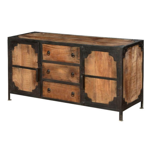 Industrial style sideboard - RICHMOND - Furniture BoutiQ - solid wood / metal / with drawers