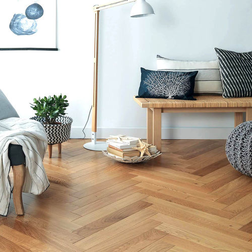 Engineered parquet floor - SELECTION SATIN - Décoplus Parquets - european oak / herringbone / varnished