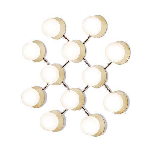 Contemporary wall light - LIILA 12 OPAL - Nuura - indoor / metal / blown glass