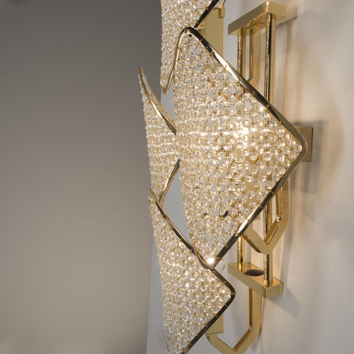 Contemporary wall light - H05G8 - Patrizia Garganti - indoor / metal / crystal