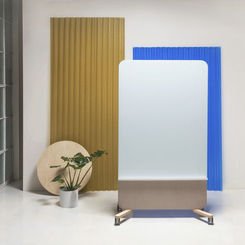 Acoustic room divider - SHADE MARK - SilentLab - in acoustic fabric / glass / for office