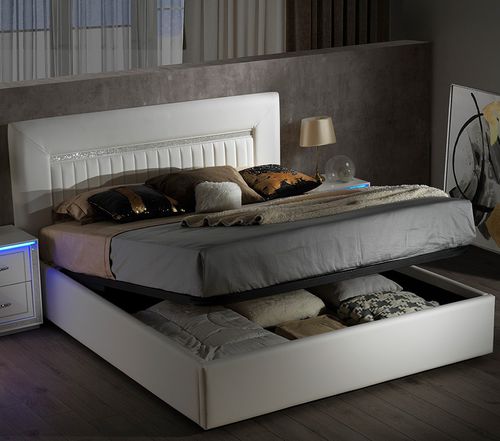 Double bed - Gemma - FPM TUTTOMOBILI - contemporary / upholstered / with headboard