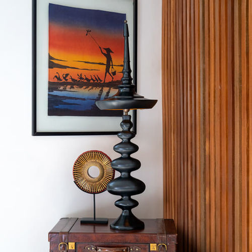 Table lamp BURMA HITAM Bambusa Bali teak / traditional / living room