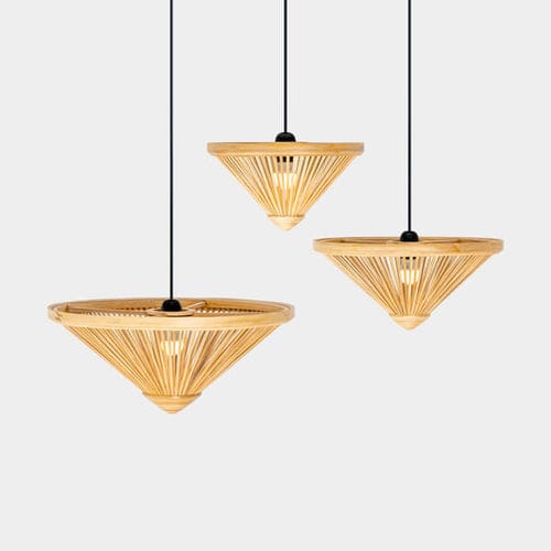 Pendant lamp - OBORRO - Bambusa Bali - bamboo / traditional / corded
